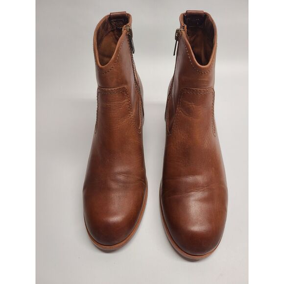 FRYE Claire Bootie Cognac 9.5 Womens Ankle Boot Brown Tan Leather - Picture 7 of 7